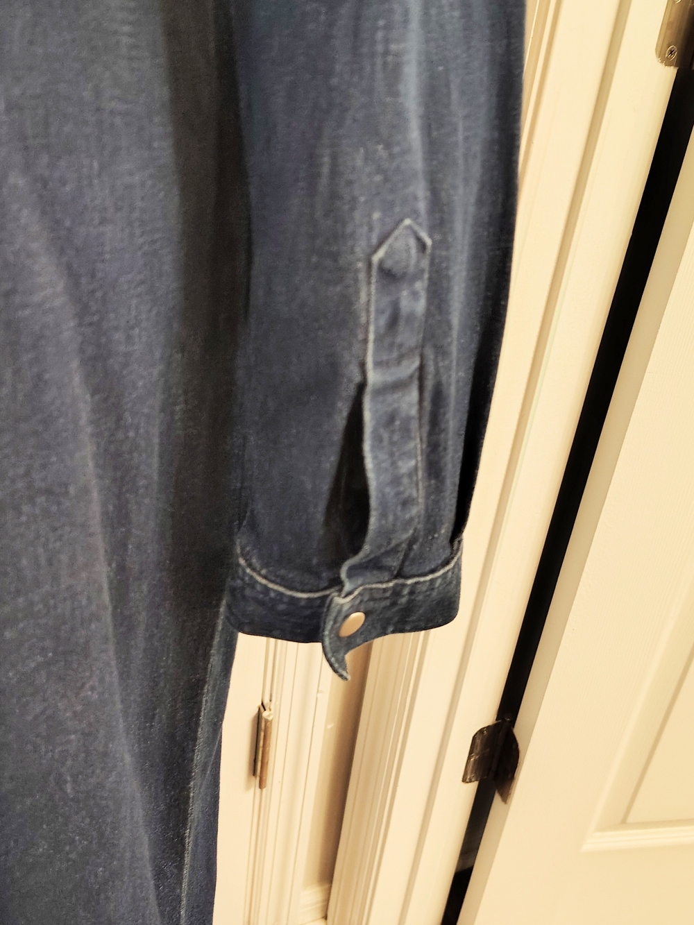 Vintage Newport News Denim Maxi Dress Long Sleeve Mothers Day 90s Y2K Western 12 - Picture 7 of 12